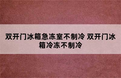 双开门冰箱急冻室不制冷 双开门冰箱冷冻不制冷